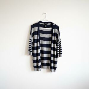 Striped Open Cardigan Sweater